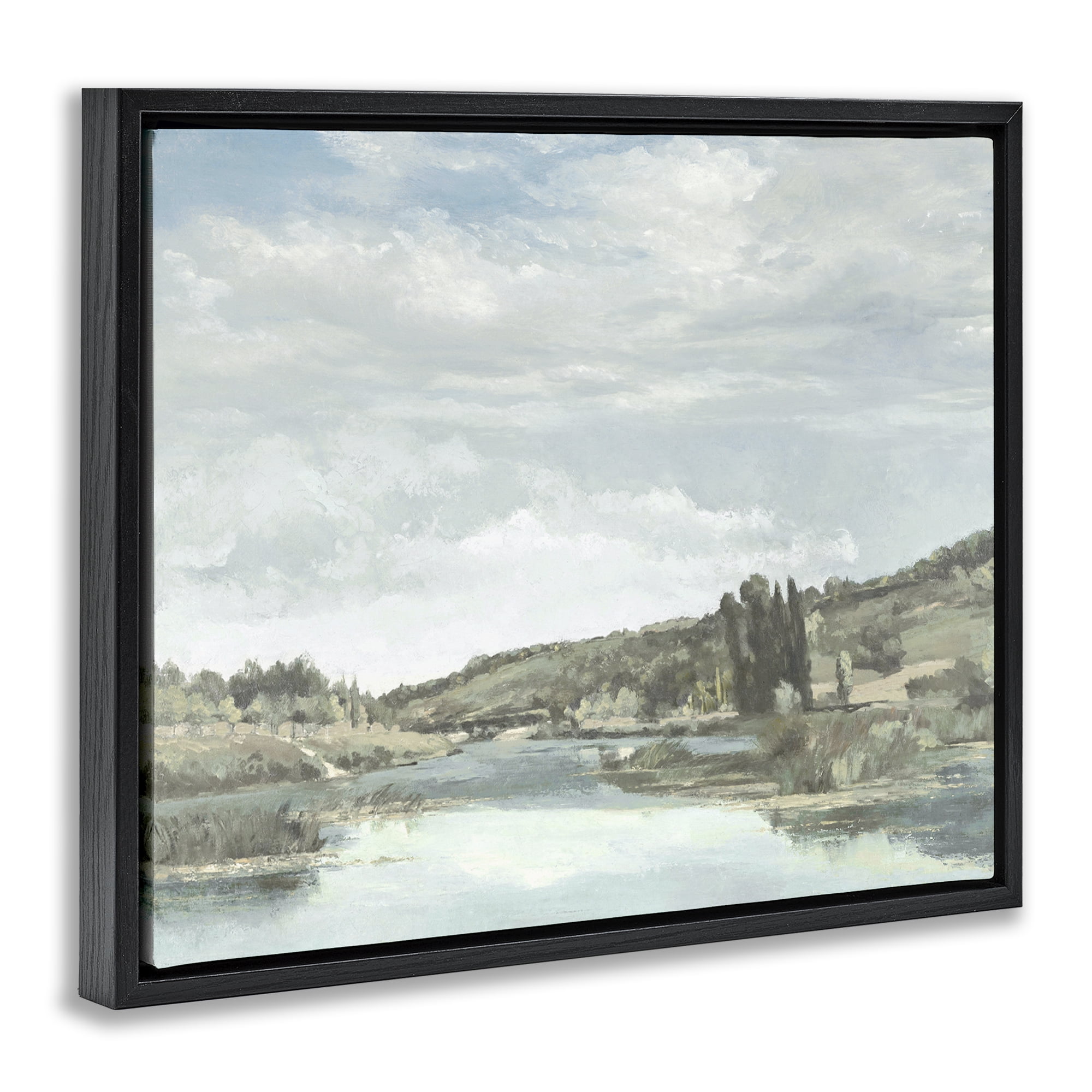 Stupell Industries On The Water Landscape Black Framed Floater Canvas Wall Art, design by Christy McKee