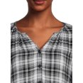 thumbnail image 4 of Blu White Blu Women's Plaid Ruffle Hem Dress, 4 of 5