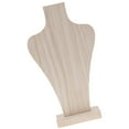 thumbnail image 4 of Natural Wood Unpainted Mannequin Bust for Necklace Jewelry Display M-26.5cm, 4 of 7