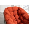 thumbnail image 4 of Indoor & Outdoor Comfy Rocker Chair with Thick Cushion, Oversized Metal Frame Rattan Egg Chair for Balcony Front Porch Garden Patio Backyard (Orange), 4 of 8