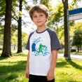 thumbnail image 2 of CONZONE Kids Toddler Boys Tee Shirts Cartoon Print Summer Crew Neck Short Sleeved Fashionable Tops Navy Size 3-4 Years, 2 of 4