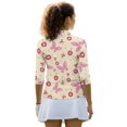 thumbnail image 3 of HUIACONG Butterfly and Cherry Pattern Womens 3/4 Sleeve Golf Shirts, Quarter Zip Golf Top Dry-Fit Comfortable Women's Golf Polo Shirts for Daily Use Tennis Workout, 3 of 10