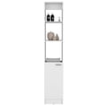 thumbnail image 2 of 6-Shelf White Linen Cabinet with Black Metal Handle | Can Be Used in Various Rooms for Storage | Benefit from TSCA Compliant Storage Option, 2 of 3