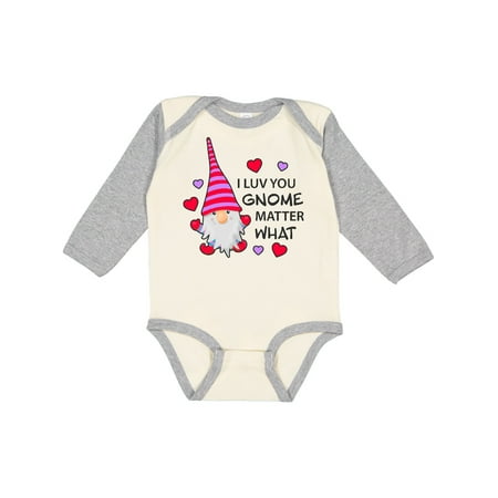 

Inktastic I Luv You Gnome Matter What with Gnome and Hearts Boys or Girls Long Sleeve Baby Bodysuit