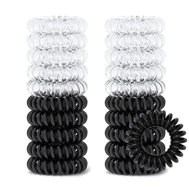 20 lazos para el cabello en espiral sin arrugas, lazos para el cabello en espiral, lazos para el cabello con cable de teléfono, bobinas para el cabello, lazos para el cabello para mujeres Ormromra LRWJ183