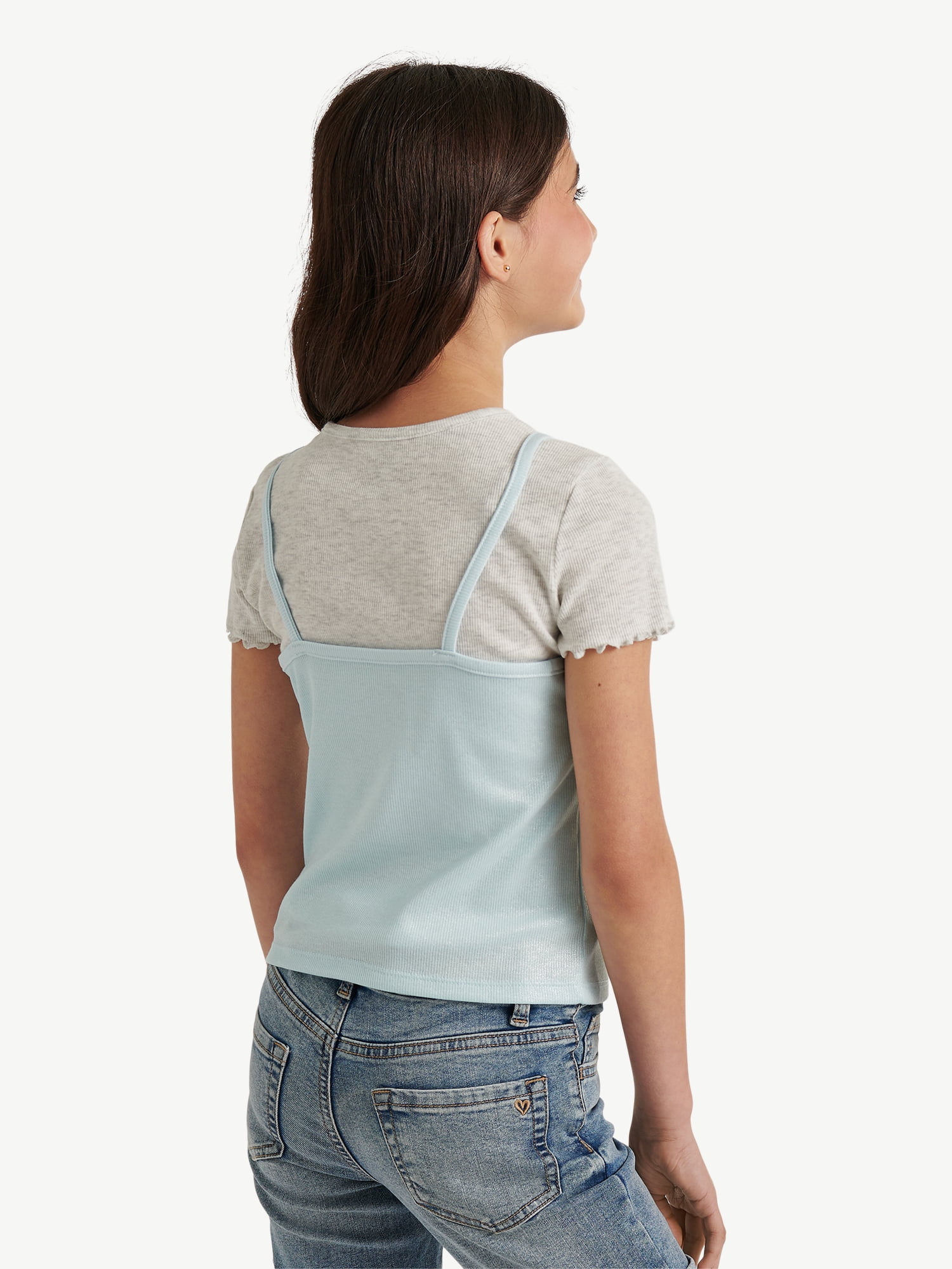 Justice Girls Cami 2fer Tee, Sizes XS - XLP
