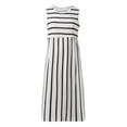 thumbnail image 4 of Siilsaa Women's Summer Sleeveless Striped Flowy Casual Long Maxi Dress with Pockets White,M, 4 of 5