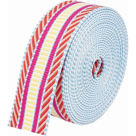 5 Yards Polyester Jacquard Webbing 1-1/2 inch Wide Webbing Strap Flat Sewing Webbing Woven Ribbon for DIY Clothing Accessories Strap Camellia