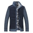 thumbnail image 1 of Ikevan Men'S Sweater Coat Plus Velvet Loose Knit Sweater Printed Cardigan Casual Blue 12(XXL), 1 of 5