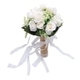thumbnail image 1 of Flores artificiales realistas, modernas, elegantes, decorativas, ramo de novia para fotografía de boda, color blanco lechoso, 1 of 10