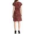 thumbnail image 3 of INSPIRE CHIC Women's Floral Dress V Neck Flutter Cap Sleeves Summer Midi Wrap Sundress S Burgundy, 3 of 7