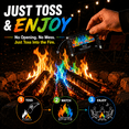 thumbnail image 3 of Magical Flames Fire Color Packets (12 Pack), Fire Color Changing Packets for Fire Pit, Campfires, Bonfires & Fireplaces - Camping Essential, 3 of 6