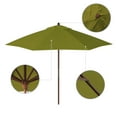 thumbnail image 2 of California Umbrella  9-ft. Round Marenti Wood-framed Olefin Patio Umbrella (No Base) Kiwi, 2 of 5