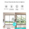 thumbnail image 4 of Window Privacy Film Eucalyptus Botanical Green Stained Glass Window Film Decorative Sun Block Window Cover Spring Blooms Leaves Window Clings Static Adhesive Sticker for Bathroom 19.6"x39.3", 4 of 7