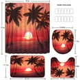 thumbnail image 6 of Hawaiian Sunset Tree Shower Curtain Set, 4PCS Bathroom Sets with Shower Curtain and Bath Mat, Toilet Lid Cover and U Shaped Rugs,72"x72" Polyester Fabric Bathtub Curtain with Hooks, SETZZTE17, 6 of 8