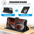 thumbnail image 3 of ELEHOLD Case for Moto G Power 5G 2024, Shockproof PU Leather Crossbody Wallet Stand Case with Credit Card Holder & Wrist Strap,Black, 3 of 7
