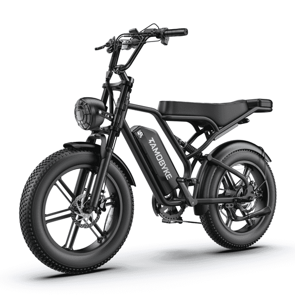 Tamobyke T60 Electric Bike for Adults, 750W 28MPH, 48V 18.2Ah, 20" Fat Tire Electric Mountain Bike, Full Suspension, App Control, UL2849 Certified