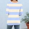 thumbnail image 5 of 3/4 Sleeve Shirts for Women Spring Striped Crewneck Business Casual Tops, Loose Three Quarter Length Work Blouses, Striped Printed Comfortable Top, Limited Time Off, 5 of 6