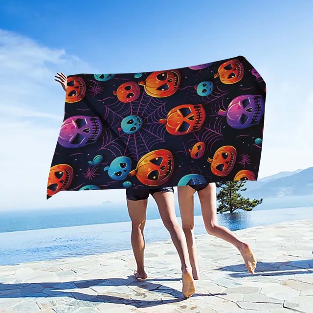 Toalla de Playa Xihbxyly Halloween Secado Rápido