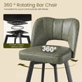 thumbnail image 5 of Romorgniz Bar Stool with Back Set of 4, Counter Height Bar Stools with Footrest Swivel Bar Stools with Ergonomic Hollow Backrest for Kitchen Counter, Olive Green, 5 of 9
