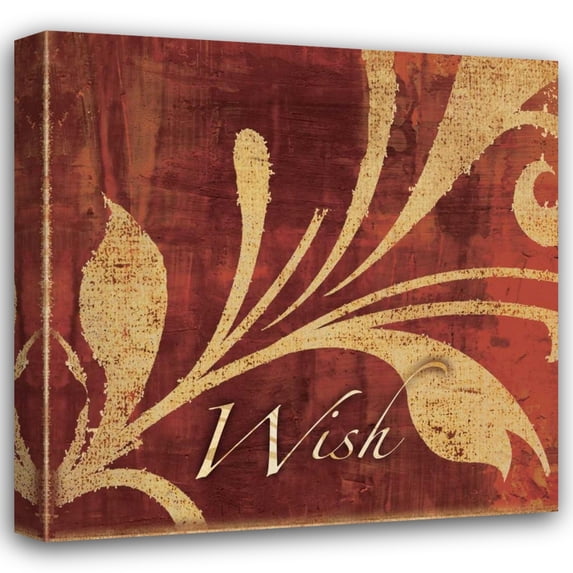 Kristin Emery 26x26 Gallery Wrapped Canvas Wall Art Titled - Red and Gold Wish II