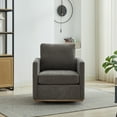 thumbnail image 3 of Nmkwnr 360 Degree Swivel Accent Chair with Metal Base, Upholstered Club Chair Armchair for Living Room Bedroom Apartment, Dark Gray, 3 of 11