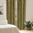 thumbnail image 2 of Ambesonne Garden Curtains, Orchid Illustration Print, Pair of 28"x84", Dark Cocoa Mustard, 2 of 5
