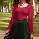 thumbnail image 5 of Top corto,Blusa renacentista con hombros descubiertos para mujer, manga larga fruncida con estilo corsé, 100 % poliéster, para uso diario y fiestas, sopatenor, 5 of 9