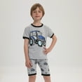 thumbnail image 2 of FEDPOP Toddler Boy Pajama Set Summer Pjs 100% Cotton Short Sleeve Sleepwear 3T, 2 of 7