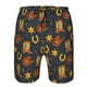 thumbnail image 3 of Balery Wild West Golden Horseshoe Traje de Baño Estilo Hawaiano para Hombre, Shorts de Secado Rápido con Bolsillos-Large, 3 of 6