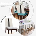 thumbnail image 5 of Black Geometric Stripe, Chair Back Cover for Dining Room Set of 8, Abstract Farmhouse Style Removable Kitchen Chair Slipcovers, Washable Seat Protector for Restaurant Party Banquet Wedding Décor, 5 of 9