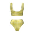 thumbnail image 5 of Daiia Yellow Checkboard Women's Bikini Set Two Piece Swimsuit High Waisted Bikini Adjustable Straps Bikini Perfect for Beach, Pool, and Summer Vacation-X-Large, 5 of 9