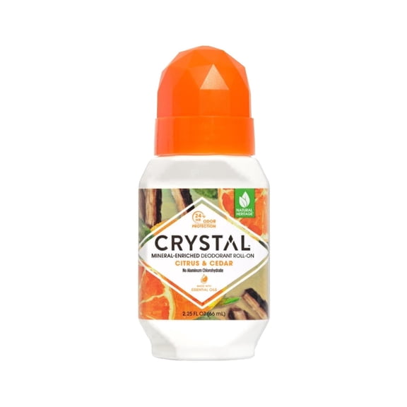 Crystal Mineral Deodorant Roll-On, 2.25 Fl. Oz., 1 Pack, Citrus Cedars