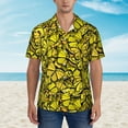 thumbnail image 6 of Picia Yellow Butterflies Gentle Cotton Regular Fit Short Sleeve Casual Hawaiian Shirt for Men-Medium, 6 of 9