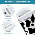 thumbnail image 5 of 30 oz Tumbler with Handle Lid and Straw Insulated Water Tumbler Stainless Steel Water Cup Mug Bottle Reusable Cup Holder Friendly Cow Print, 5 of 6