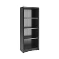 thumbnail image 3 of CorLiving Quadra Engineered Wood 4-Tier Adult Bookcase with 3 Adjustable Shelves, Black, 3 of 7