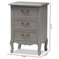 thumbnail image 5 of Baxton Studio Capucine Antique French Country Cottage Grey Finished Wood 3-Drawer End Table, 5 of 11