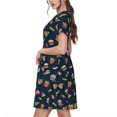 thumbnail image 2 of Vsdgher Fast Food pour Femmes Été 2025 Robes Midi Maxi Décontractées Légères Manches Courtes Col Rond Robe de Plage, 2 of 6