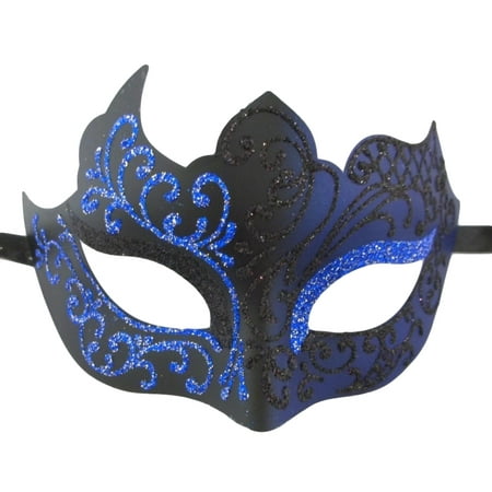 Black Navy Blue Unique Venetian Masquerade Mardi Gras Halloween Prom Mask