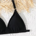 thumbnail image 5 of kpoplk Girls Bikini Swimsuit 3 Piece Outfit Halter Neck Top High Waisted Bottom and Mesh Beach Skirt Cover Up for 5-12 Years(Black,6-7 Y), 5 of 7