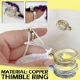 thumbnail image 4 of 2 Pack Knitting Crochet Loop Ring for Fingers, Adjustable Crochet Tension Ring, Metal Open Yarn Guide Finger Holders, Knitting Thimbles for Crochet, 4 of 5