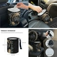 thumbnail image 6 of Yuyamidu 3D Pug Car Seat Cover Set of 14 Black Steering Wheel Cover Seat Belt Pads Waste Basket Bin Rearview Mirror Cover Cup Holder Cute Center Console Cover Handbrake Cover Gear Shift Cover, 6 of 7