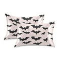 thumbnail image 2 of Satin Pillow Case King Silk Pillow Cover for Hair and Skin Envelope Closure Silhouette Bats 20"x40", 2 of 9