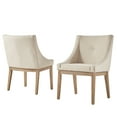 thumbnail image 3 of Weston Home Kirk Button Tufted Slope Arm Linen Dining Chair, Set of 2, Beige, 3 of 5