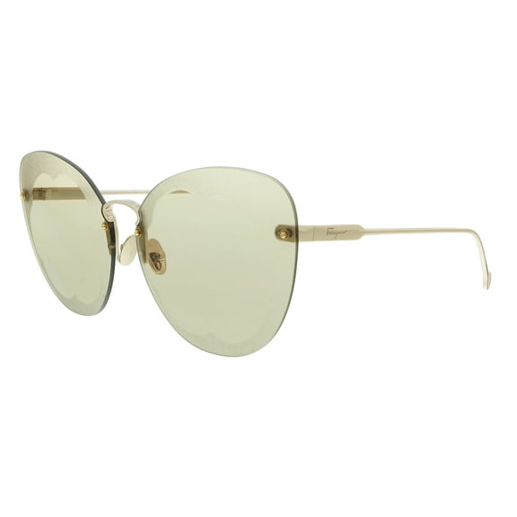 Salvatore Ferragamo SF178S FIORE 718 Shiny Gold/Birch Butterfly Sunglasses for Womens