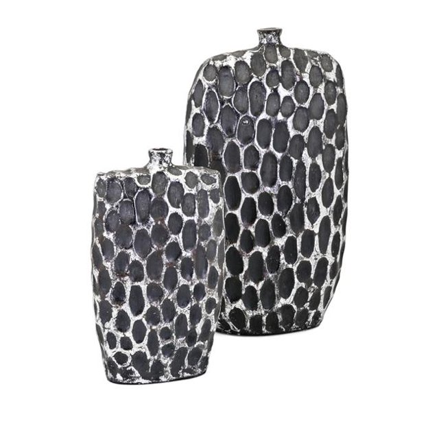IMAX 20144-2 Vases Rosa&44; Argent - Lot de 2