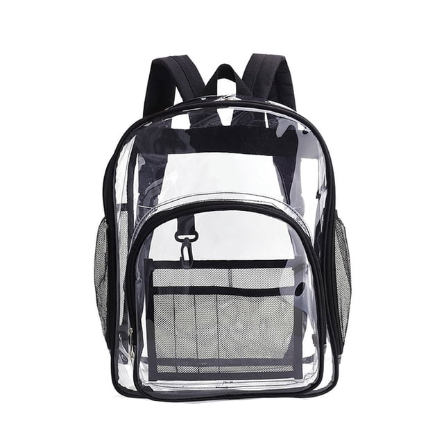 Mochila Escolar, Bolsas de Malla lateral Mochila Transparente de PVC para la Universidad