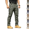thumbnail image 2 of Mens Work Pants Cargo Tactical Stretch Casual Waterproof Outdoor Travel Hiking Pant with Multi Pockets(No Belt) Army Green XL, 2 of 9