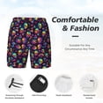 thumbnail image 3 of Rateoe Skull mushroom rainbow color Pattern Men’s Swim Shorts with Compression Liner – Double-Layered Quick-Dry Swimwear, Comfortable & Stretchy Beach Shorts-X-Large, 3 of 6