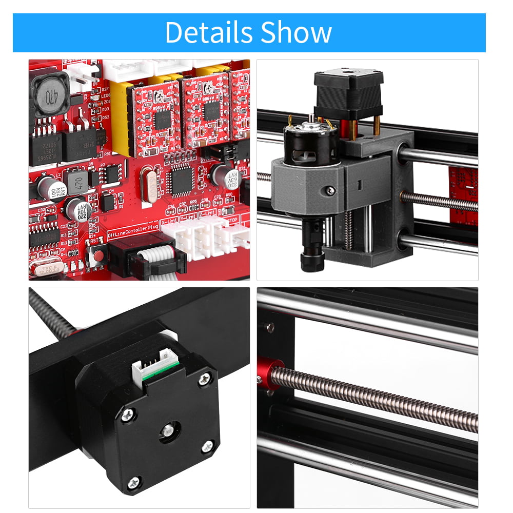 Details about   CNC ROUTER Mini Laser Engraver DIY Wood Milling Drill Carving Machine Kit 0.25Nm 